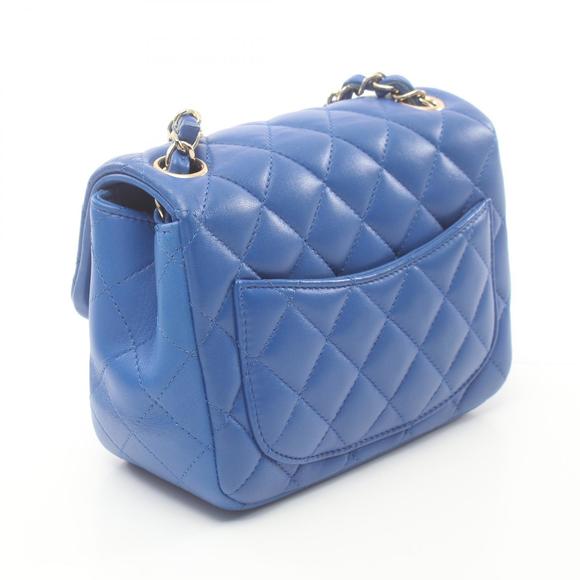 Chanel Shoulder Lambskin Bag Matelasse Blue - Picture 1 of 5